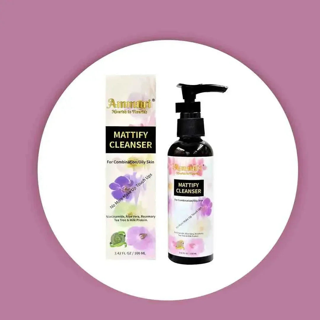 Mattifying Facial Cleanser for Oily Skin & Pore Control (100ml) | Ammuri