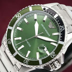 Emporio Armani AR11338 Men's Green Dial Diver Stainless Steel Watch
