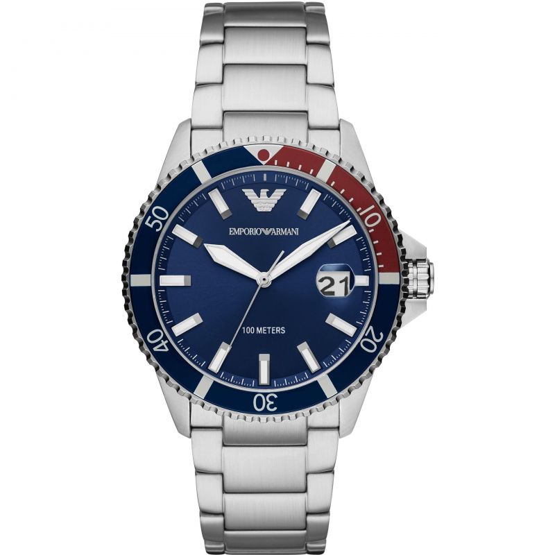 Reloj Emporio Armani AR11339 Diver de acero azul para hombre