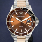 Emporio Armani AR11340 Men's Diver Two Tone Rose Gold Watch