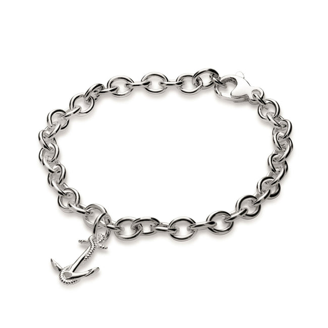 Pulsera de plata con dije de ancla