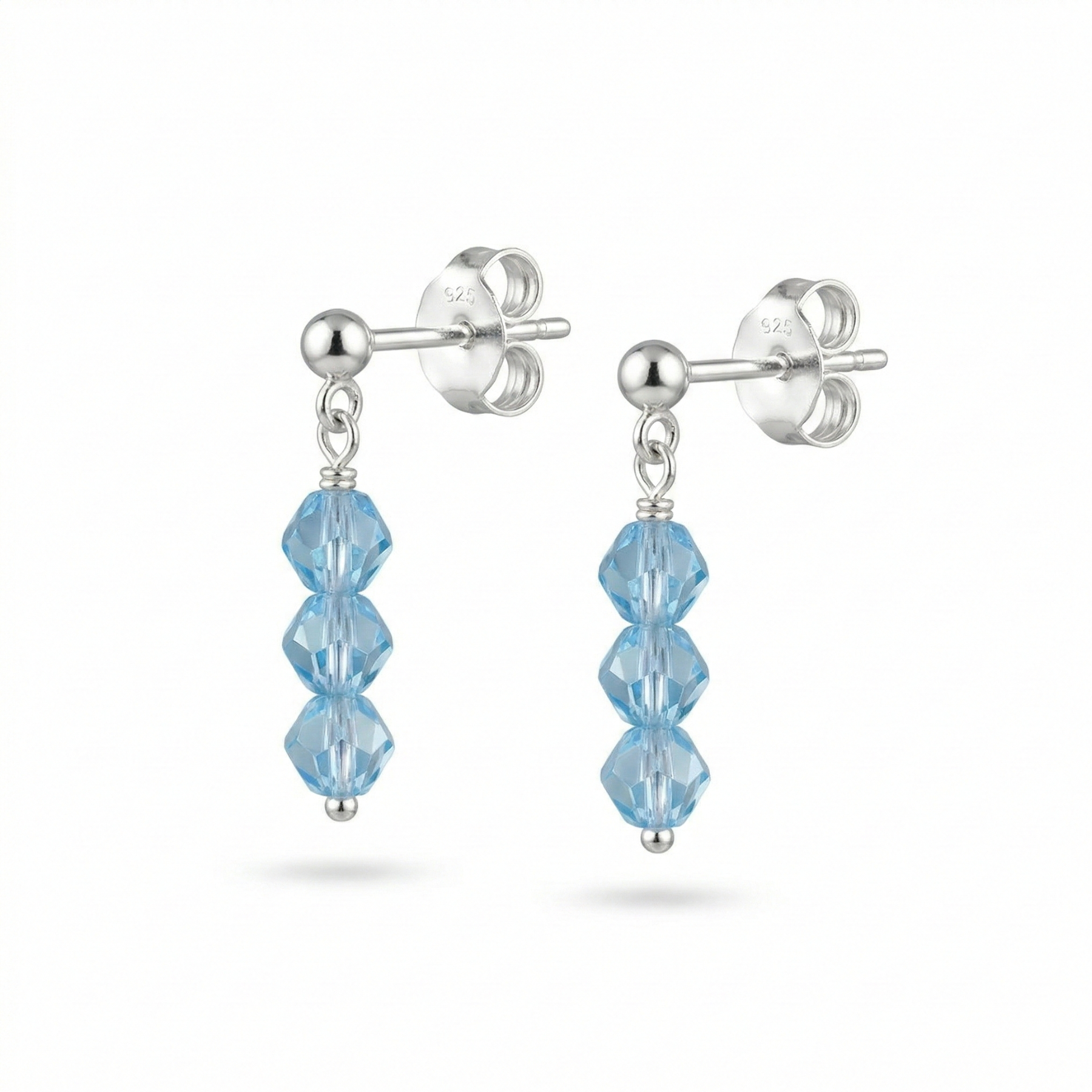 Pendientes colgantes de aguamarina