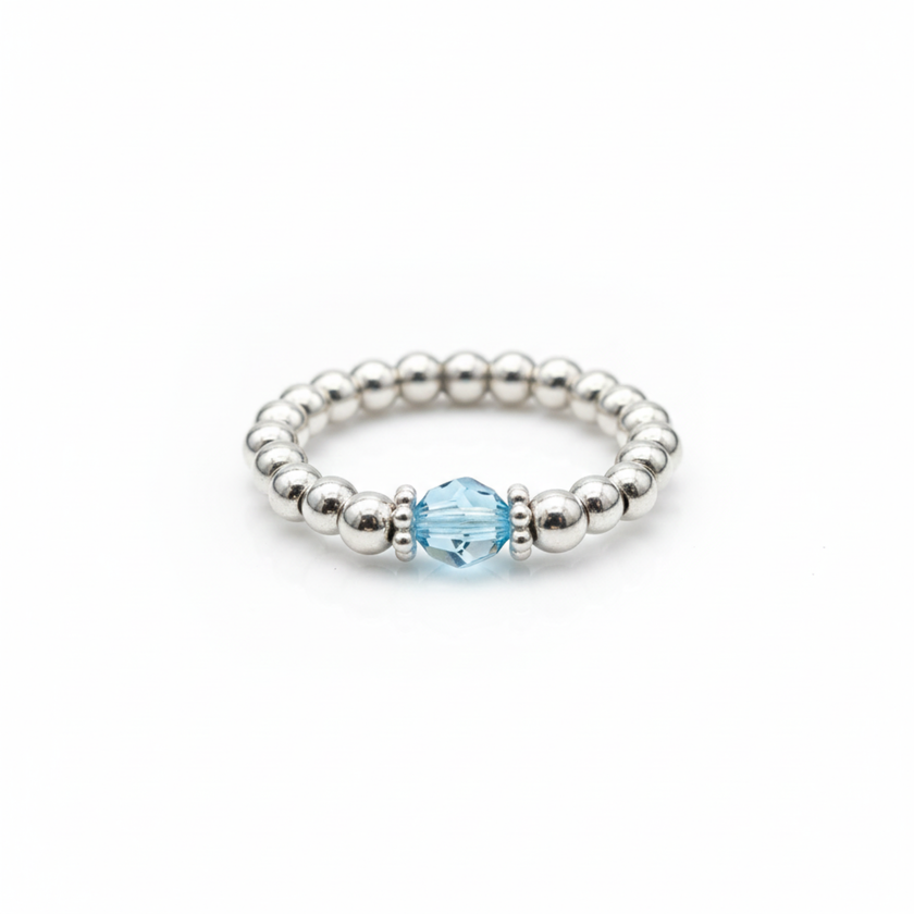 Aquamarine Crystal Ring