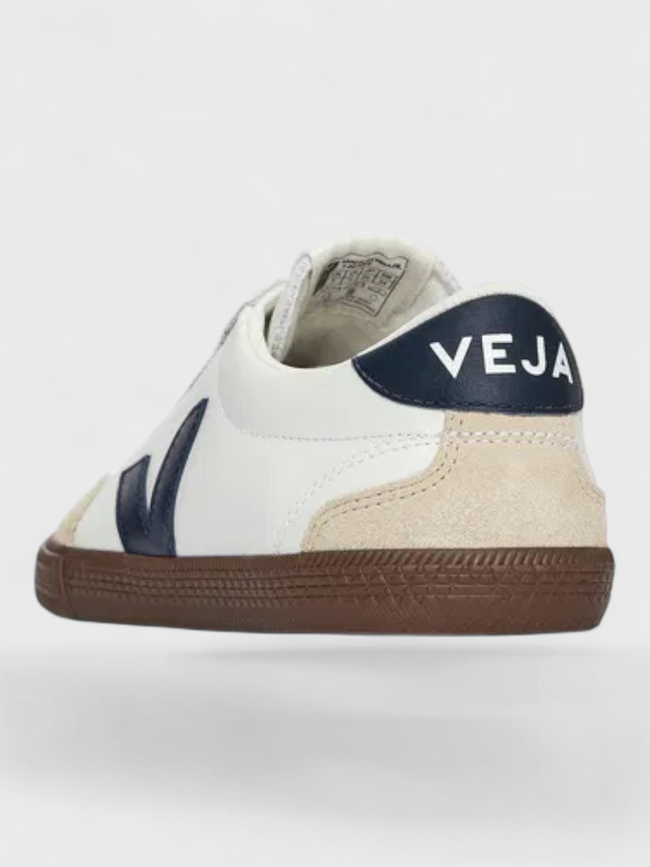 Veja Volley Suede Trimmed Leather Trainers White