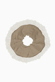 Zero-Waste Maxi Wool Scrunchie beige with lace