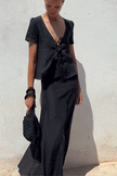 The Laurene Tie Blouse in black