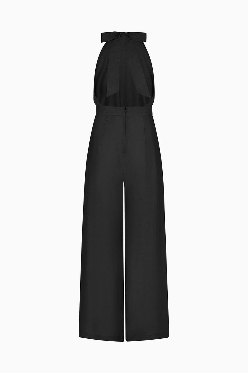 The Sofia Halterneck Jumpsuit in black