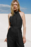 The Sofia Halterneck Jumpsuit in black