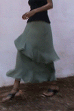 The Carrie Ruffled Maxi Skirt in olive green