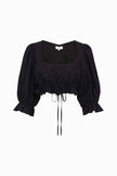The Carla Puffed Sleeves Blouse in black