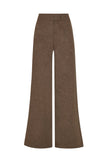 The Cora Cigarette Felted Wool Trousers in mocha