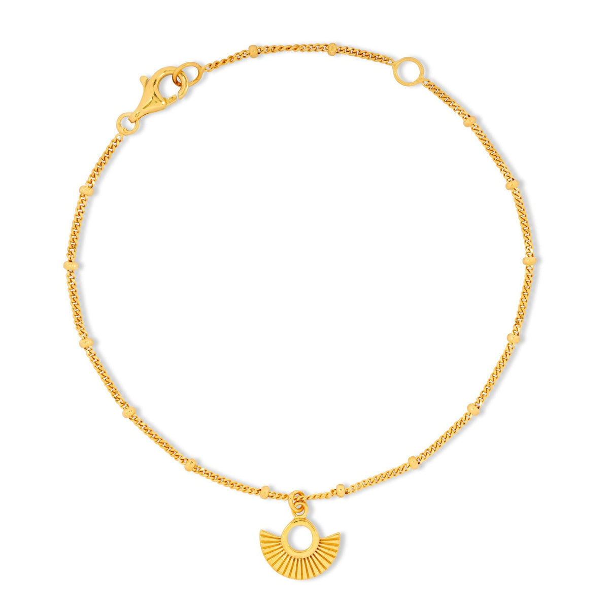 Armband „Art Deco Fächer“ mit goldener Satellitenkette