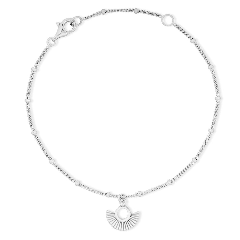 Art Deco Fächer Silber Satellitenkettenarmband