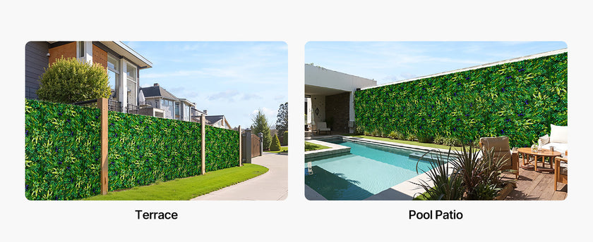 VEVOR Artificial Grass Wall Panels 3D Combination Greenery Boxwood  Panel for Privacy Backdrop Wall Hedge Screen for Garden