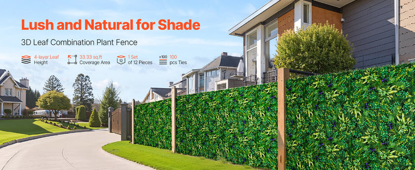 VEVOR Artificial Grass Wall Panels 3D Combination Greenery Boxwood  Panel for Privacy Backdrop Wall Hedge Screen for Garden