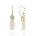 Persephone Double Gemstone Earrings Moonstone & Amazonite