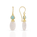 Persephone Double Gemstone Earrings Moonstone & Amazonite