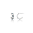 Cora Chunky Huggie Hoops Silver Labradorite