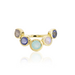 Iris Five Gemstones Ring Labradorite, Pariba Onyx, Moonstone & Iolite