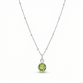 Silver Peridot August Birthstone Necklace