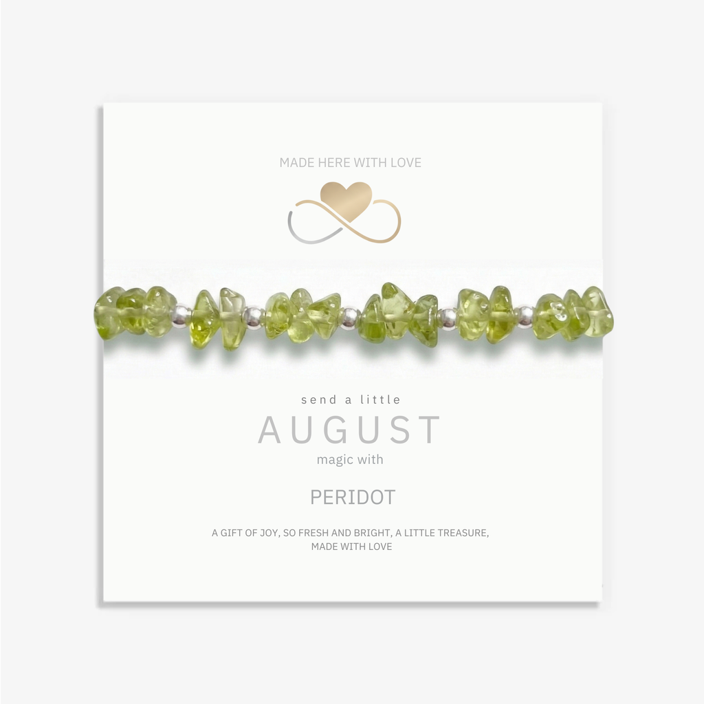 Peridot Crystal Bead Bracelet | August Birthstone Stacking Bracelet