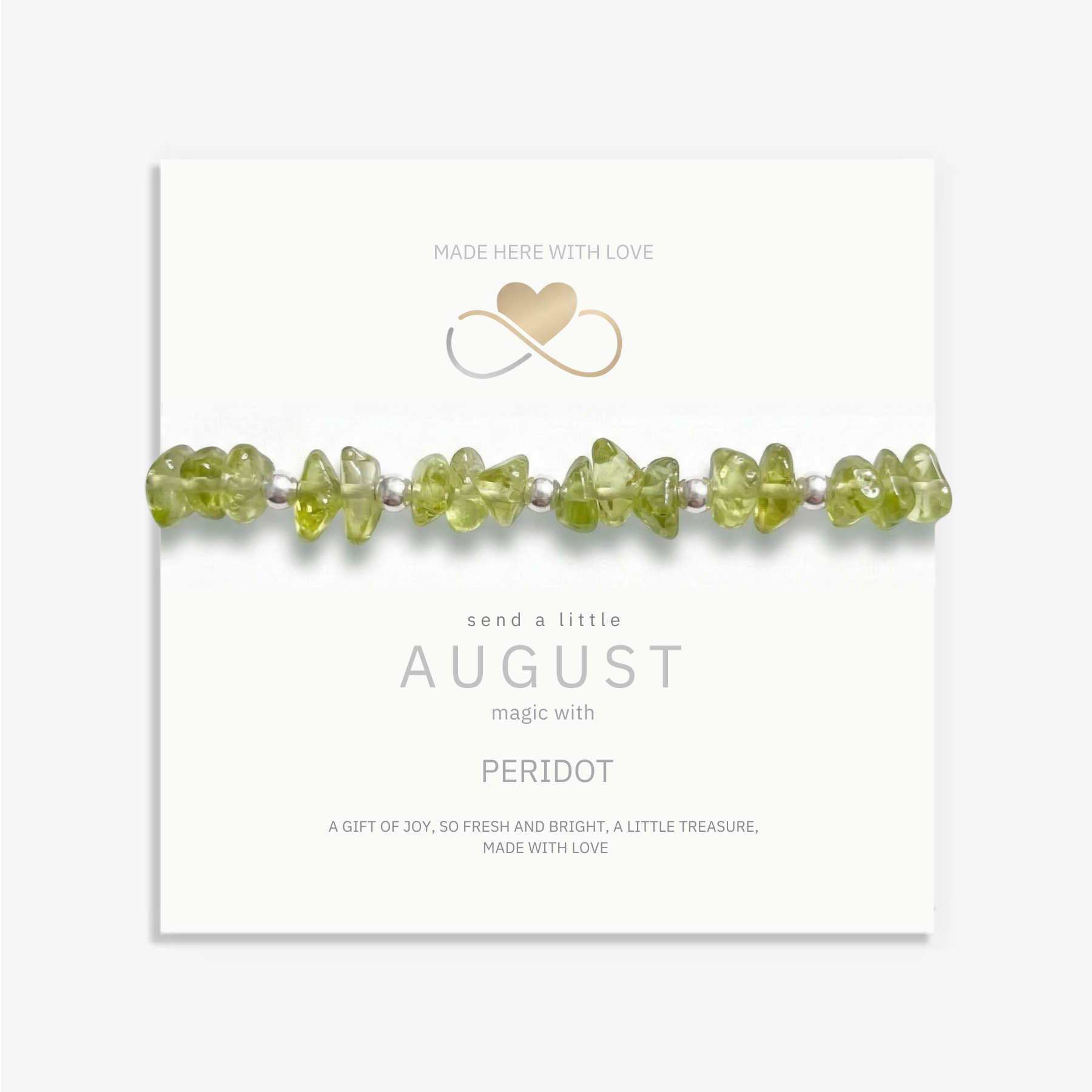 Peridot Kristallperlen Armband | August Geburtsstein Stapelarmband