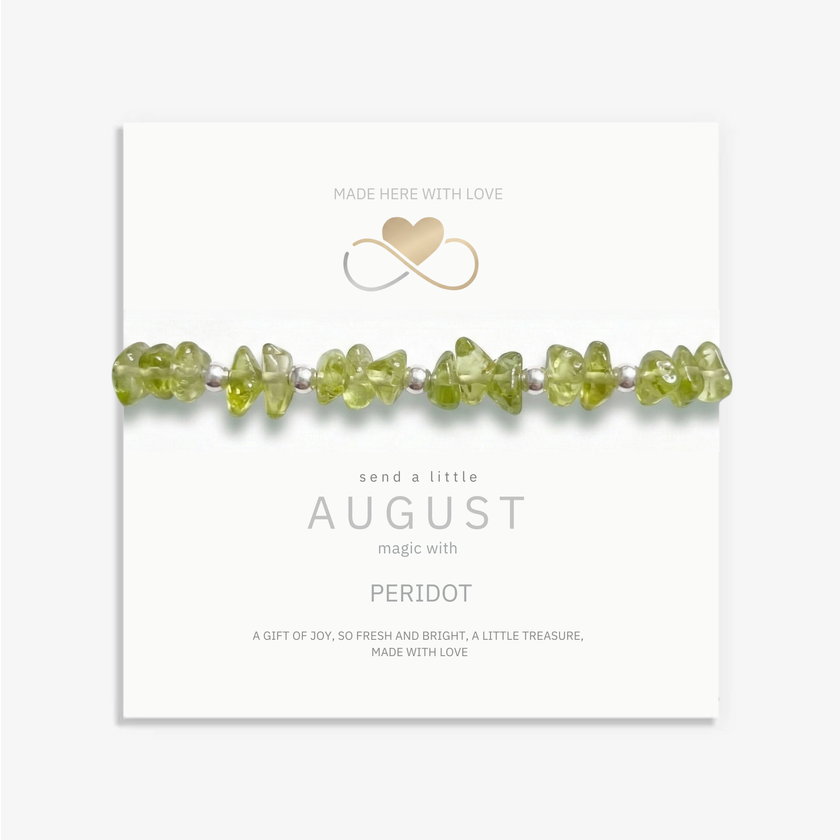Peridot Kristallperlen Armband | August Geburtsstein Stapelarmband