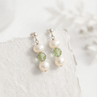 Peridot & Pearl August Birthstone Earrings | Handmade Drop Earrings