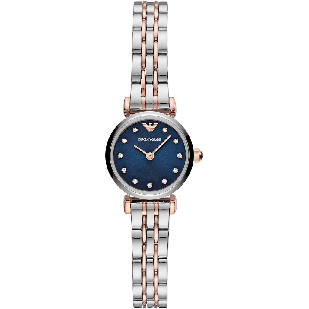 Emporio Armani AR11222 Ladies Automatic T-Bar Gianni Two-Tone Blue Watch