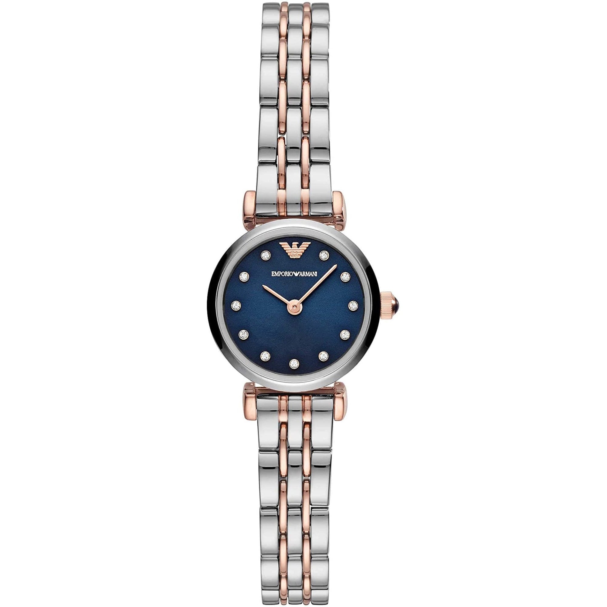 Emporio Armani AR11222 Ladies Automatic T-Bar Gianni Two-Tone Blue Watch