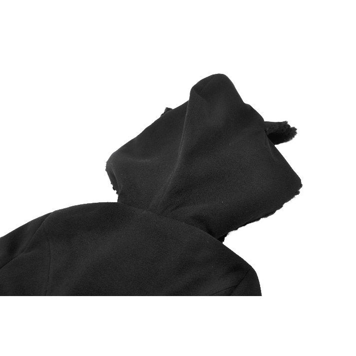 Dark in Love Cat-Ear Faux Fur Trim Gothic Coat