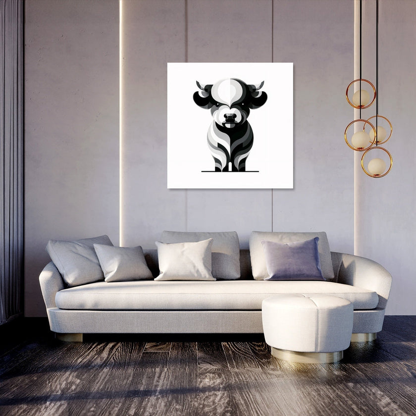 Cute Highland Silhouette Canvas