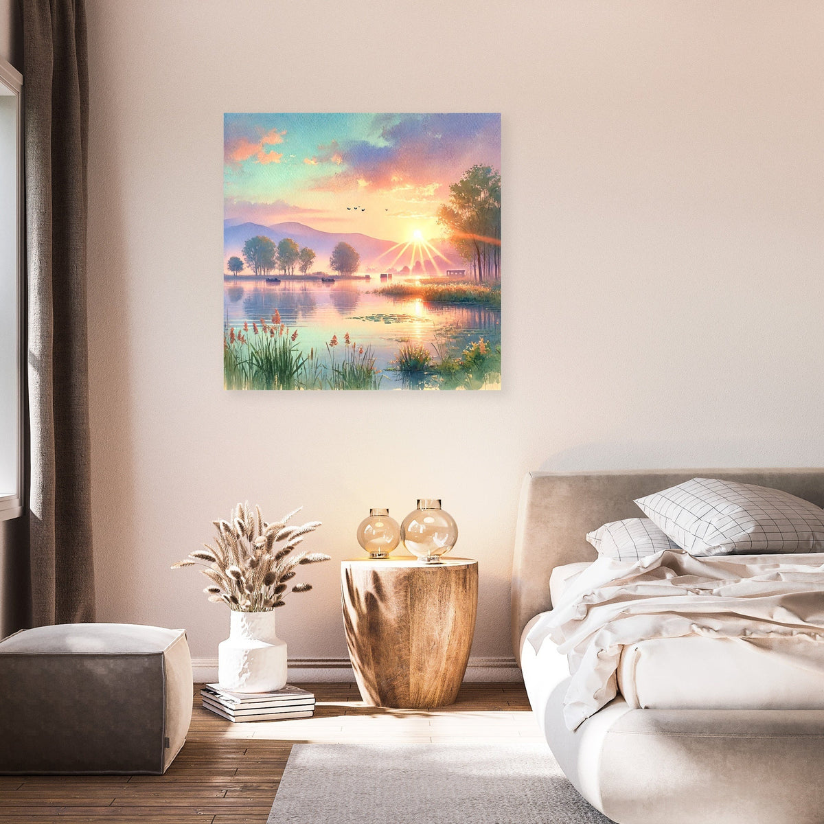 Sunrise Over Masazir Lake Canvas