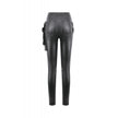 Dark in Love Punk Leather-Look Strap Detail Trousers