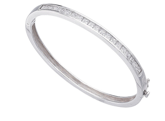 Beginnings Square Channel Set Bangle with Cubic Zirconia