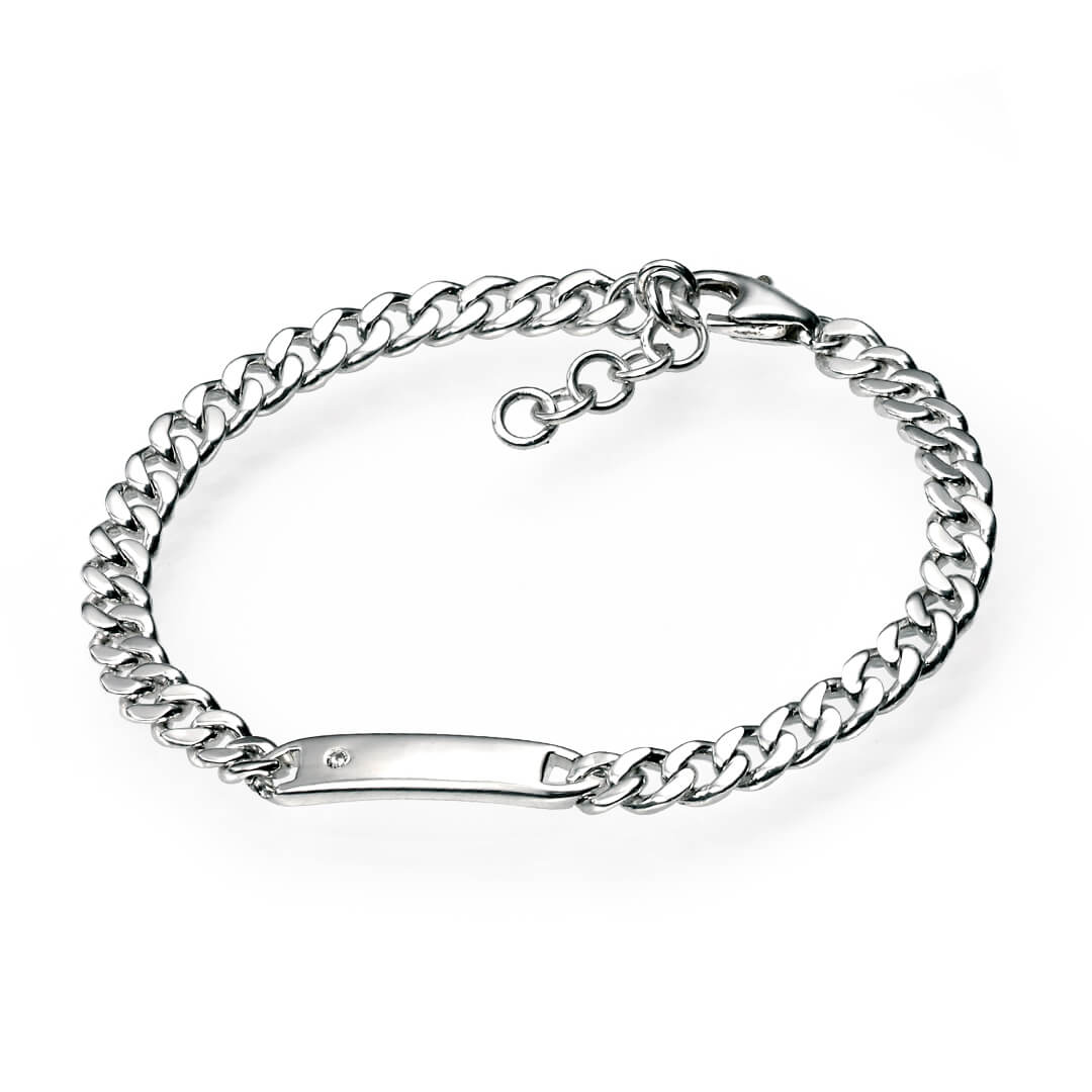 D For Diamond ID Bar Armband mit Diamant-