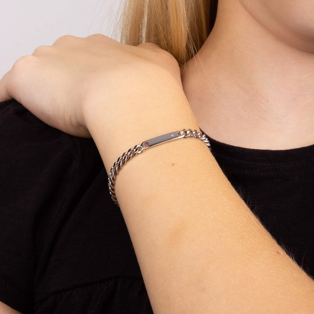 D For Diamond ID Bar Armband mit Diamant-