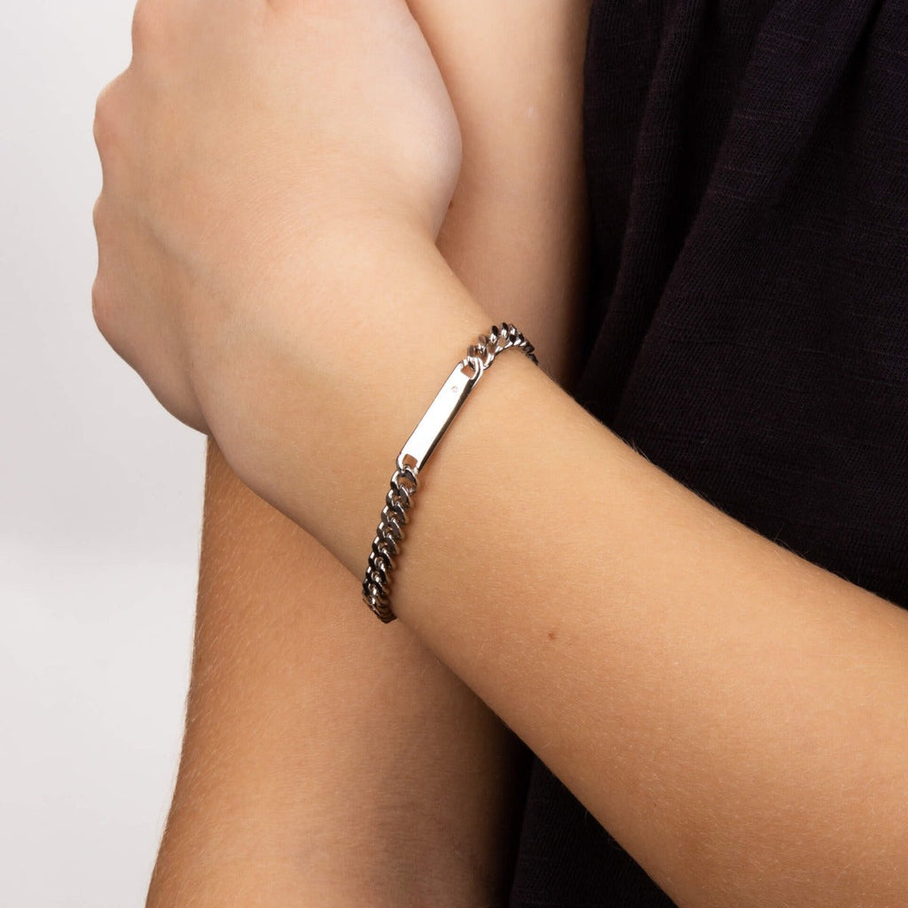 D For Diamond ID Bar Armband mit Diamant-
