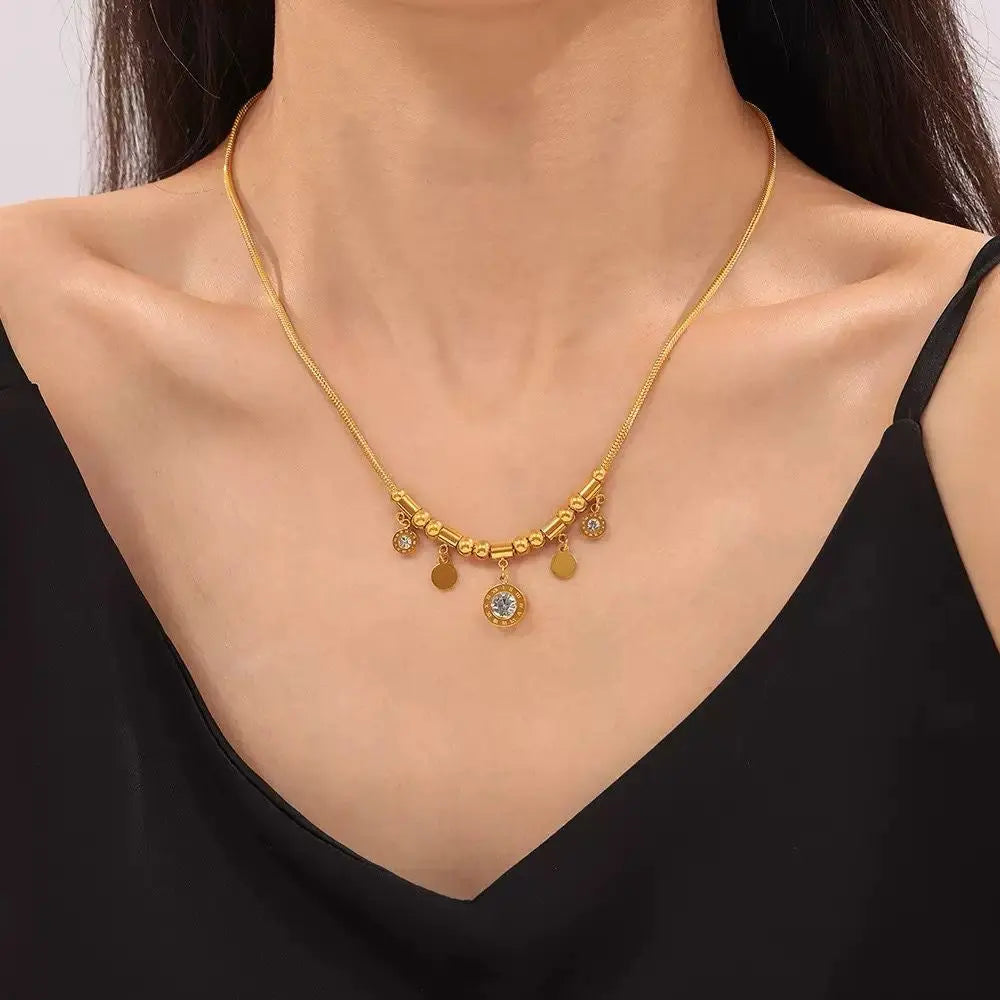 Seraphina Luxe 18k vergoldete Charm-Halskette