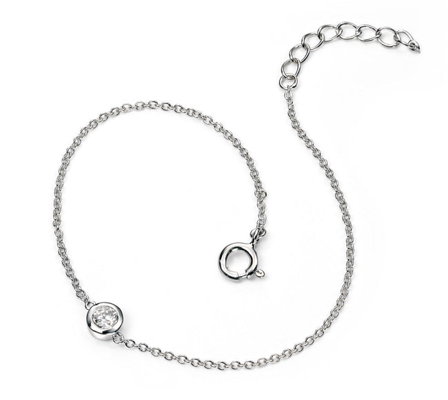 Beginnings Chain Link Bracelet with Cubic Zirconia