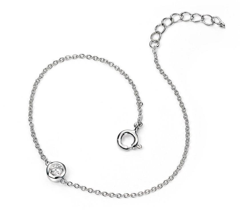 Beginnings Chain Link Bracelet with Cubic Zirconia