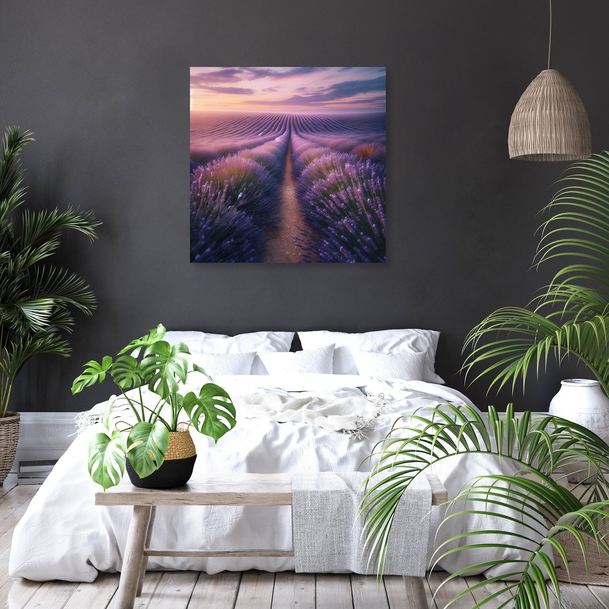 Lavender Sunset Fields Canvas