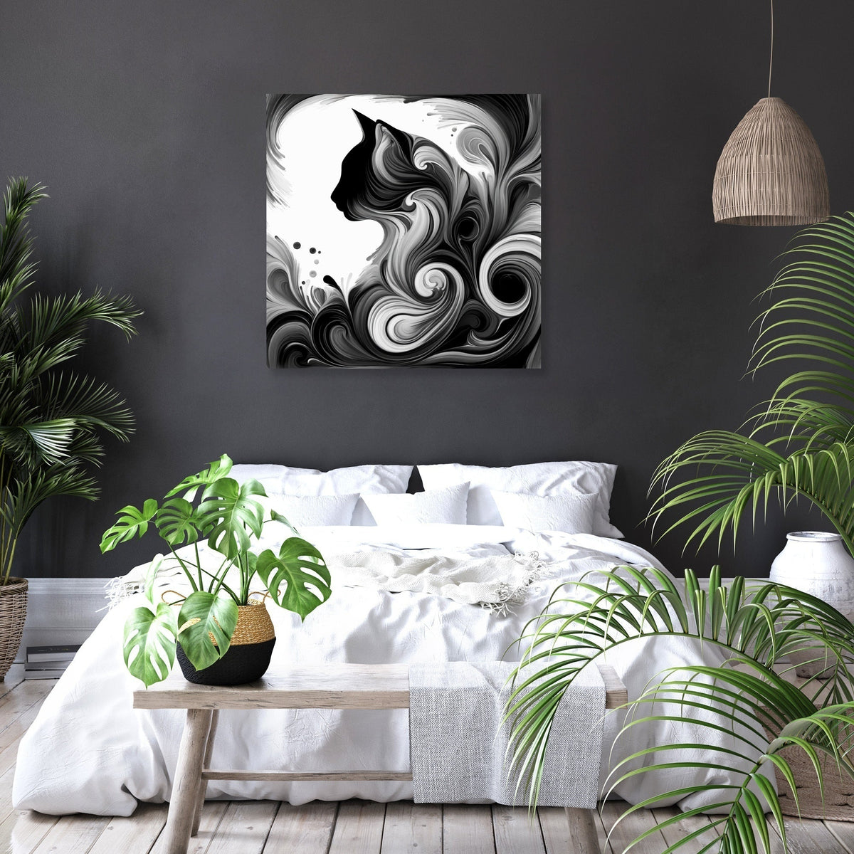 Whispering Cat Shadows Canvas