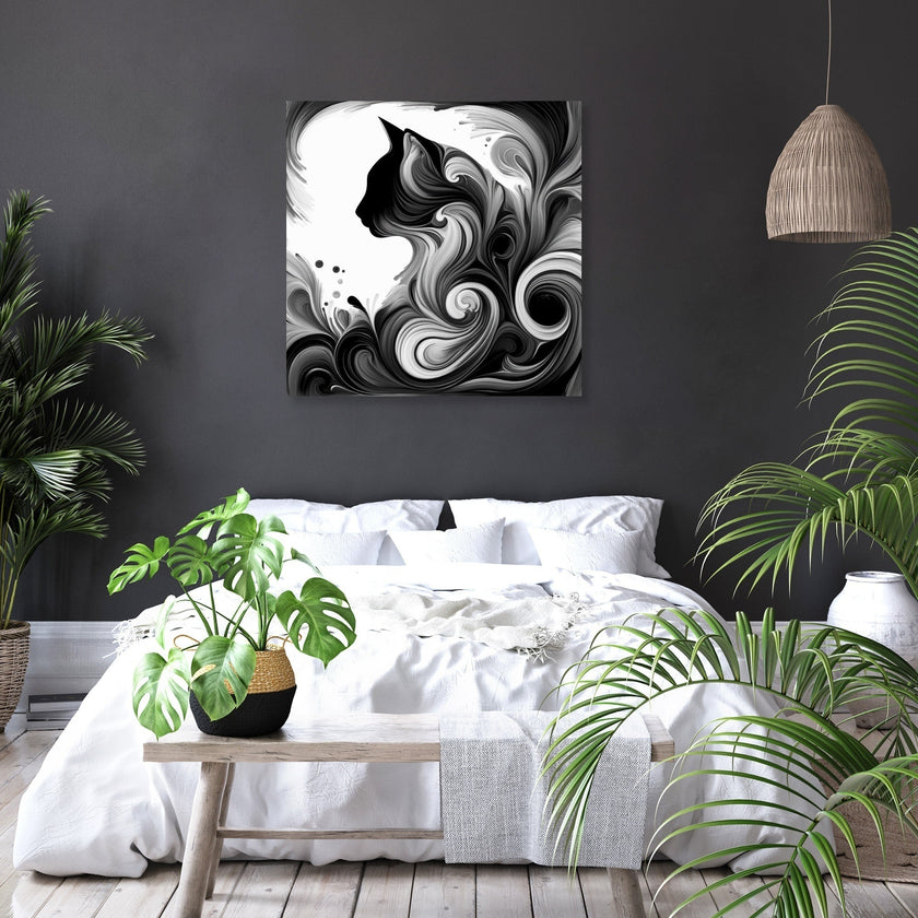 Whispering Cat Shadows Canvas