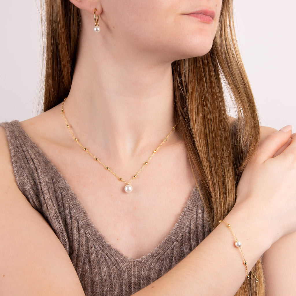 Diamonfire Creolen mit Muschelkernperle