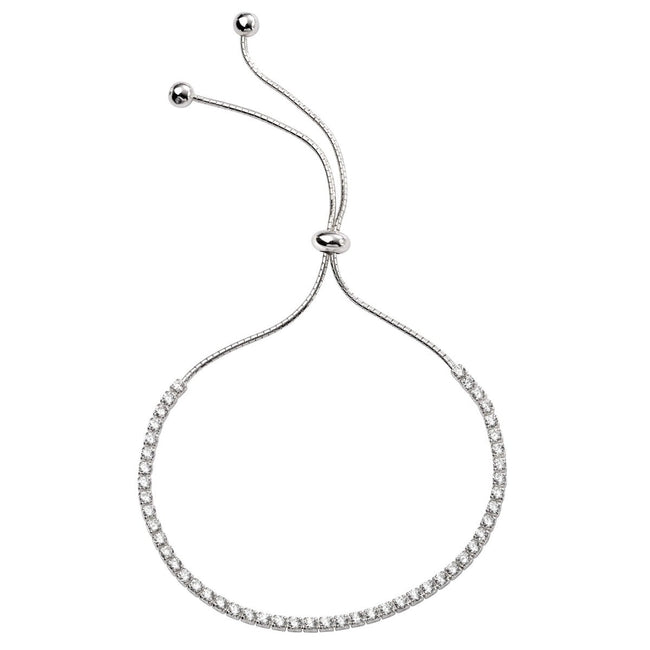 Beginnings Adjustable Chain Toggle Bracelet with Cubic Zirconia