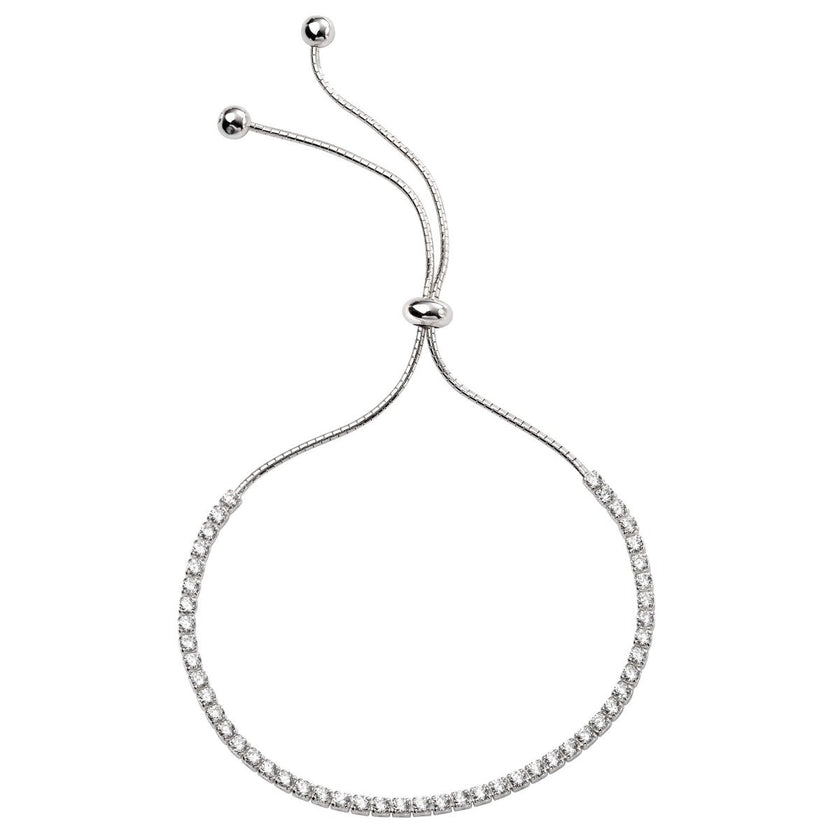 Beginnings Adjustable Chain Toggle Bracelet with Cubic Zirconia