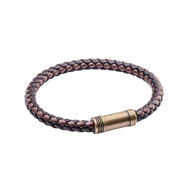 Pulsera de cuero trenzado bicolor Fred Bennett