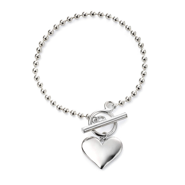 Beginnings Ball Chain Bracelet with Heart Tag