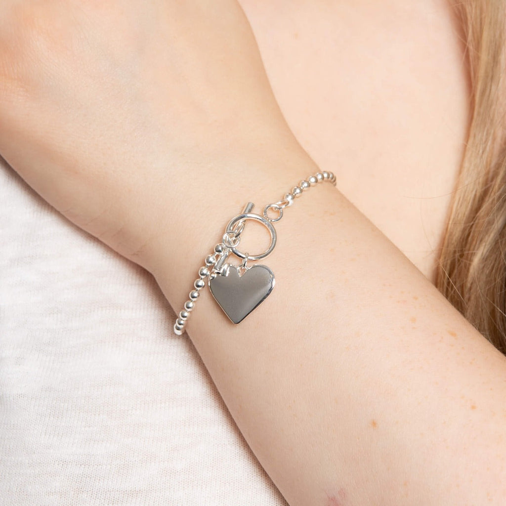 Beginnings Ball Chain Bracelet with Heart Tag